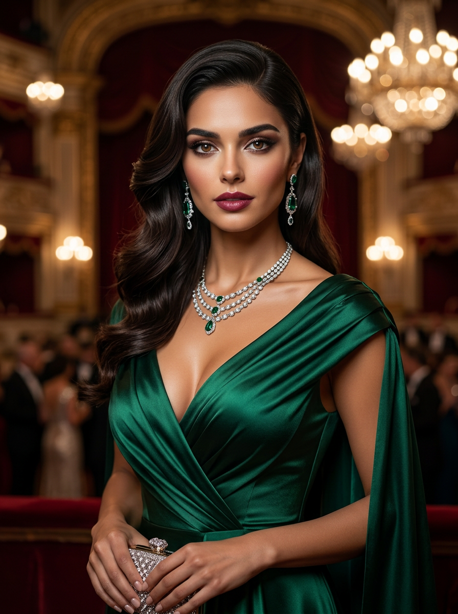 Alessia Romano — Elegant evening in a silk gown