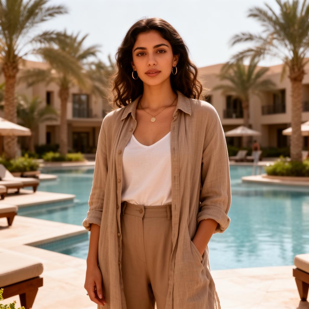Amina Rahal — Relaxed traveller style by day